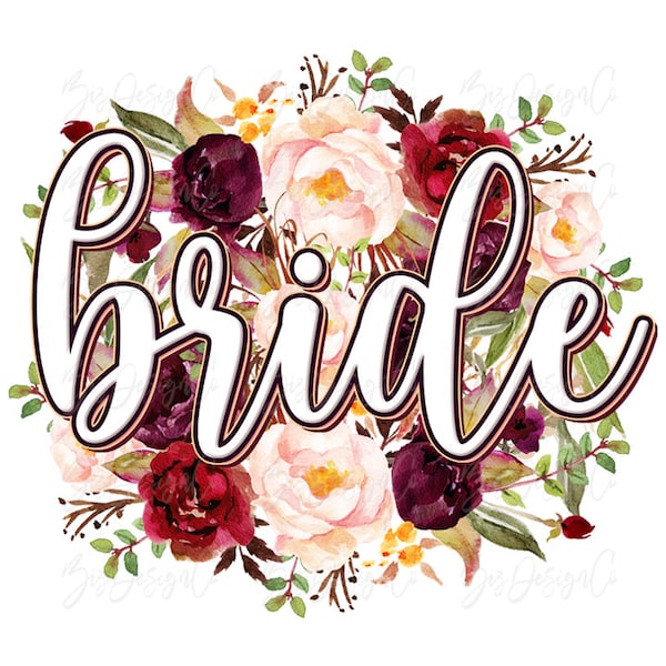 Bride sublimation png, floral bride sublimation designs downloads, Wife Life, Wifey, Honeymoon, Boho Wedding shirt clipart design download