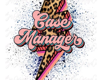 Case Manager png file, Retro Leopard Case Manager Sublimation designs downloads, Vintage occupation tshirt clipart files tshirt download