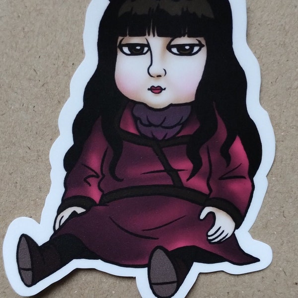 WWDITS Nadja haunted doll sticker 8 x 6.25cm