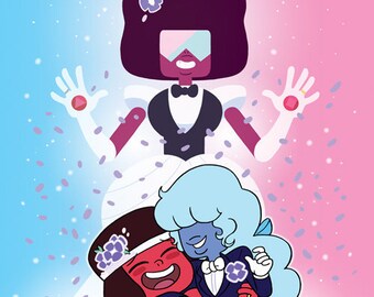 SU Garnet Ruby Sapphire Wedding A3 21x29cm print poster