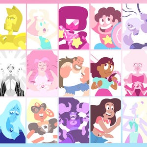 Steven Universe assorted mini-prints 4&quot; x 6&quot; Garnet Amethyst Steven fusions etc
