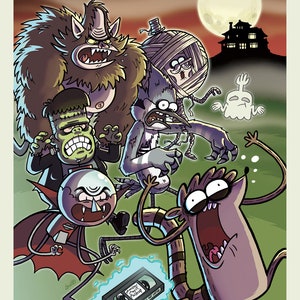 Regular Show spooky VHS A3 poster print