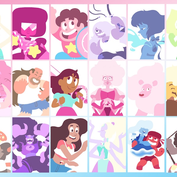 Steven Universe assorted mini-prints 4" x 6" Garnet Amethyst Steven fusions etc