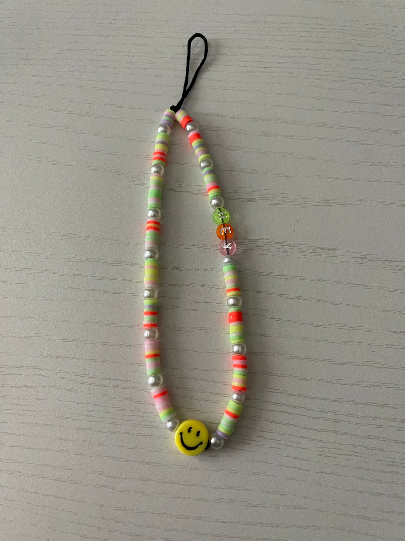 Y2K clay bead phone charm with text Etsy