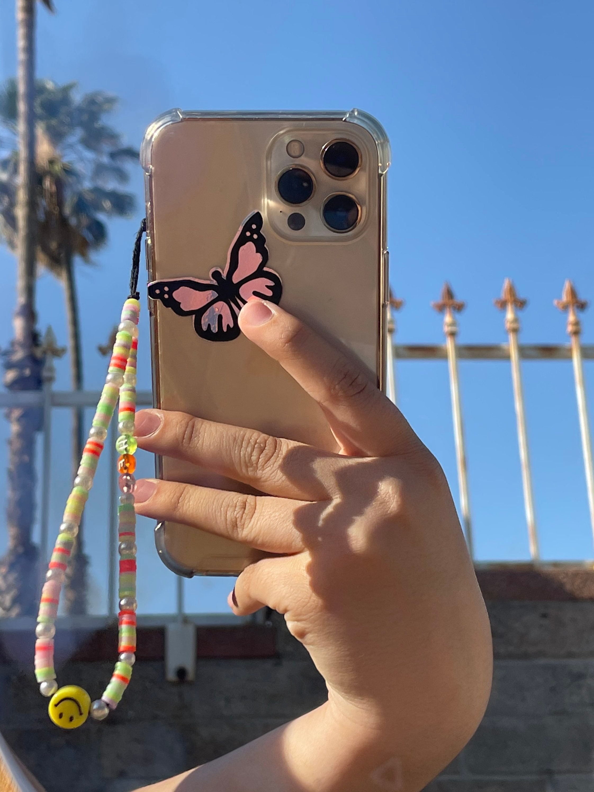 Y2K clay bead phone charm with text Etsy