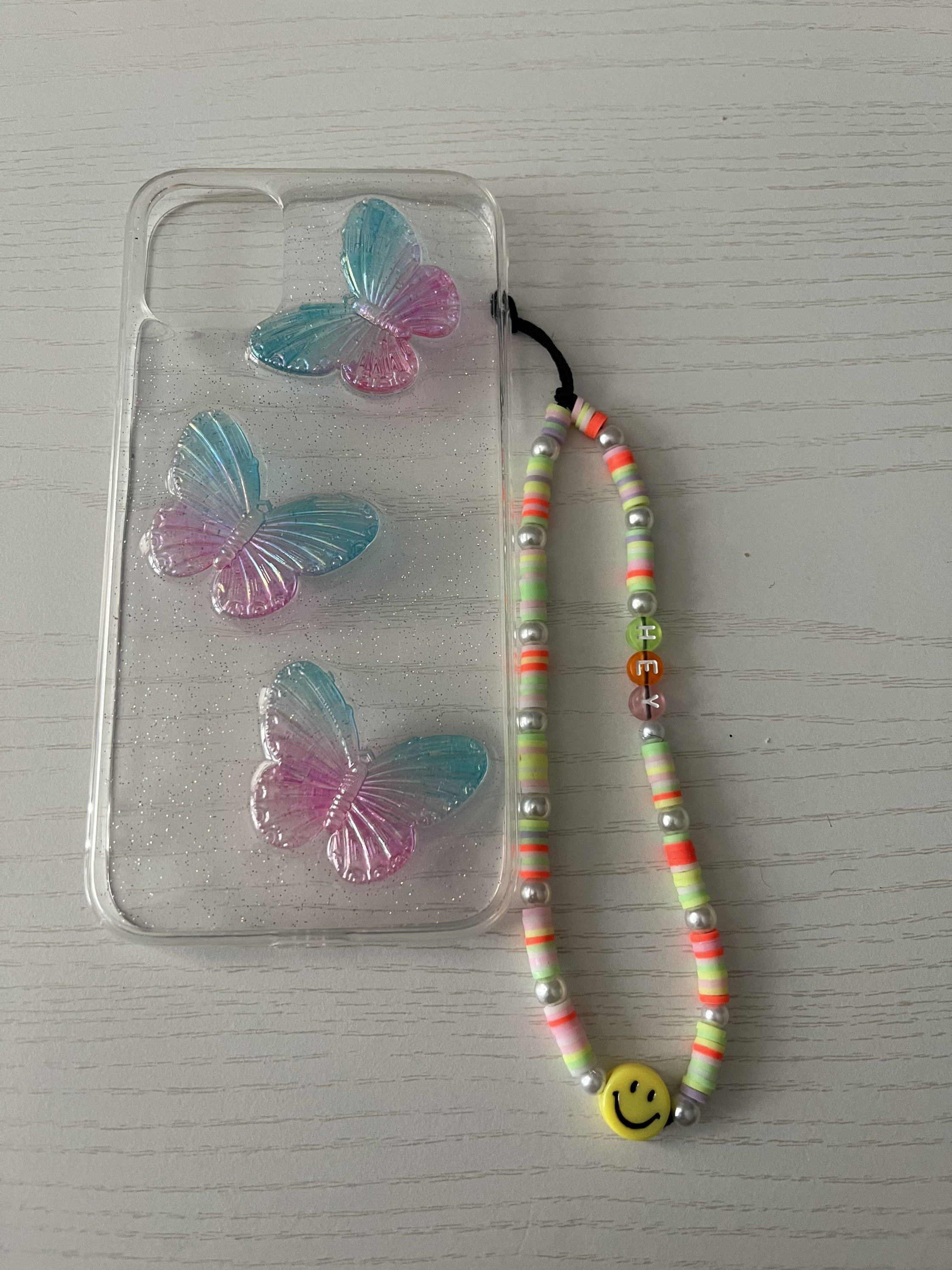 Y2K clay bead phone charm with text Etsy