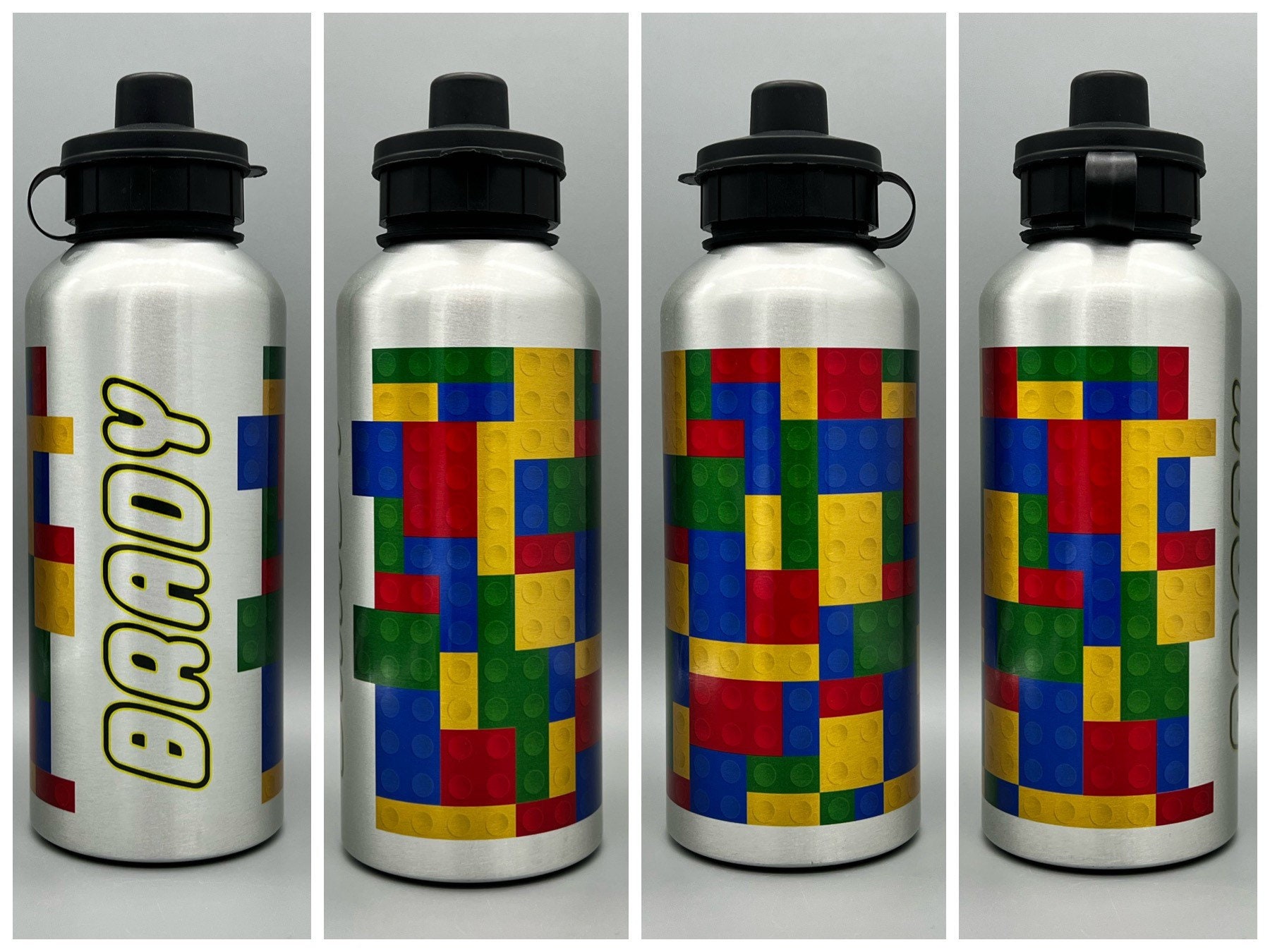 Customized Blocks Themed Water Bottle - Etsy