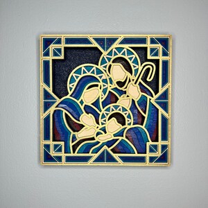 Nativity Scene 8 Layered Wood Art Decor - Hand Painted
