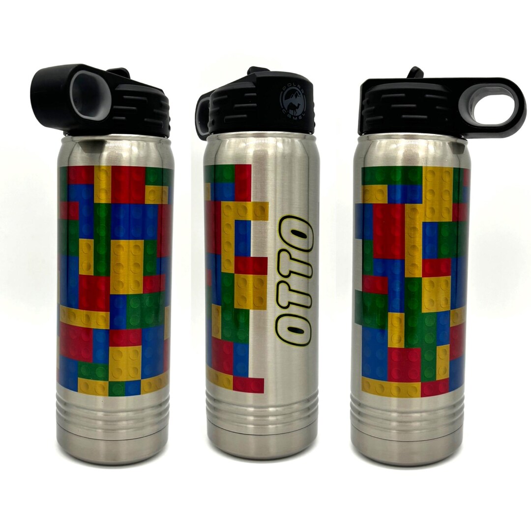 Customized Blocks Themed Water Bottle - Etsy