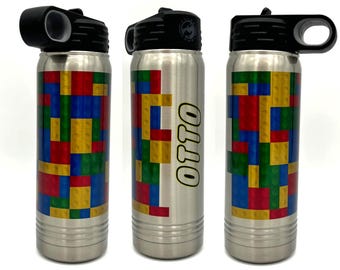 Customized Blocks Themed Water Bottle