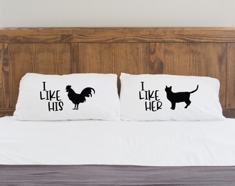 his and her throw pillows
