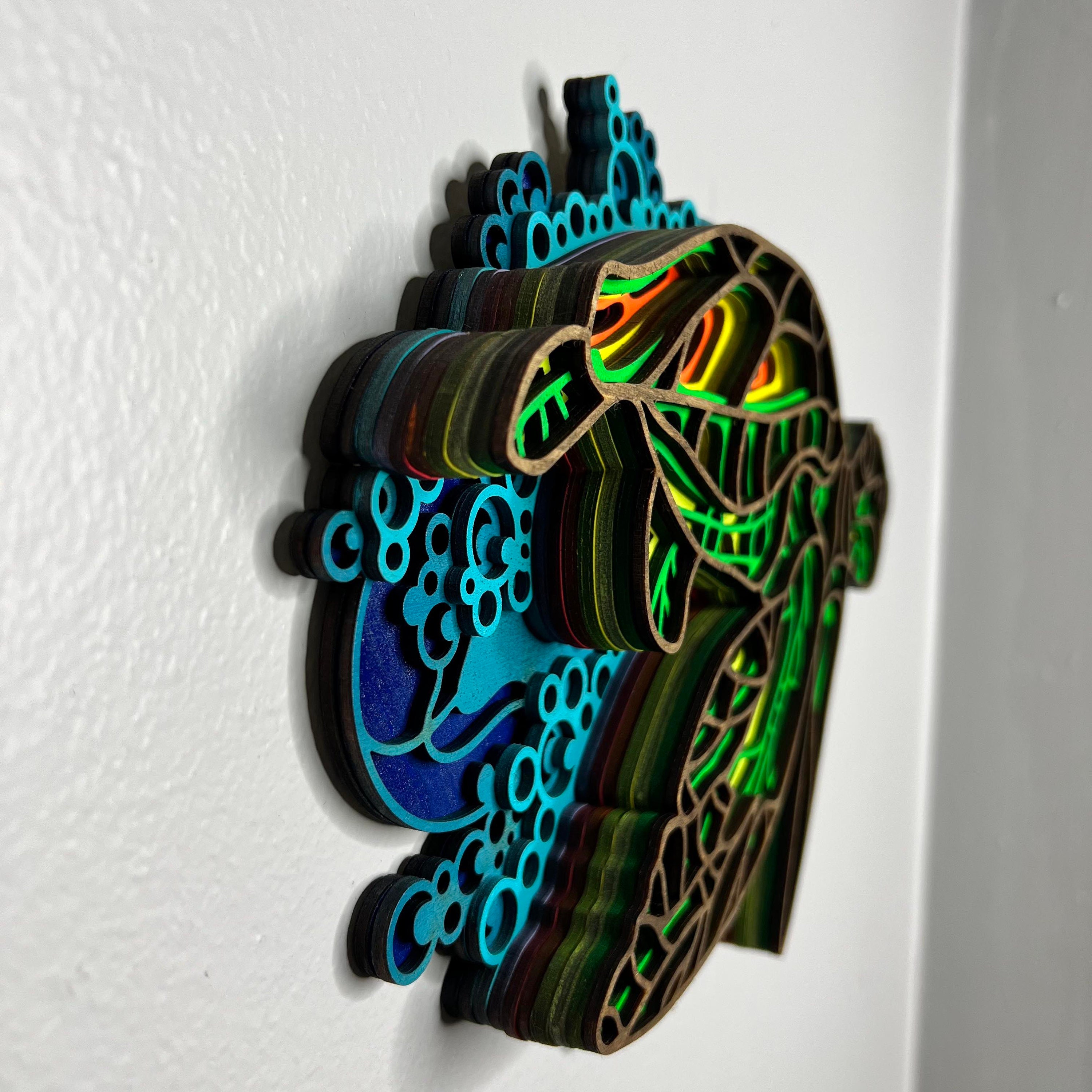 Sea Turtle 10 Layered Wood Art Decor - Hand Painted - Stained - Etsy