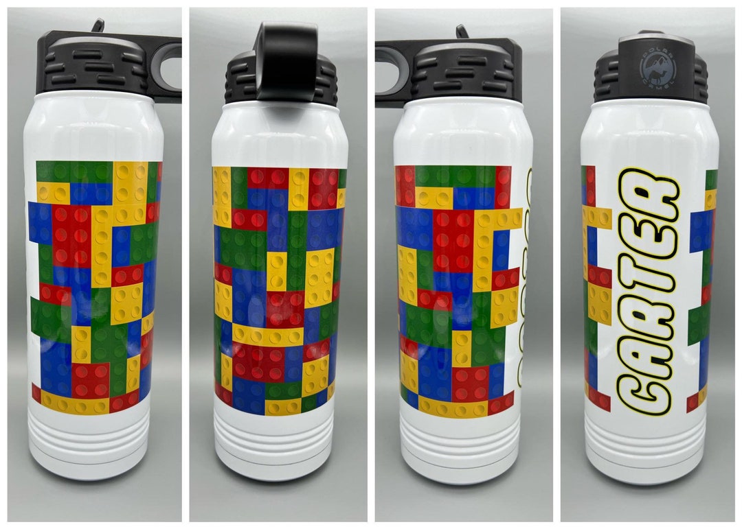 Customized Blocks Themed Water Bottle - Etsy