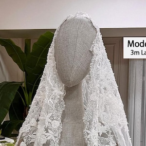 PART3 LACE VEILS / Hijab Head Set, Lace Edge Veil, Cathedral Long Veil, Mantilla Wedding Veil, Blusher Wedding Veil, V364 V446 V342 V801