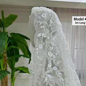 PART5 LACE VEILS / Hijab Head Set, Beaded Lace Veil, Lace Edge Bridal Veil, Cathedral Long Veil, Mantilla Wedding Veil, V438 V248 V472 V713