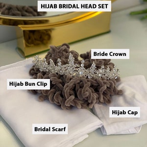 PART6 Lace Veils / Hijab Head Set, Cathedral Veil, Long Veil, Beaded Lace Veil, Bridal Head Set, Muslim Bride Head Set, Hijabi Wedding Veil Only Hijab Head Set