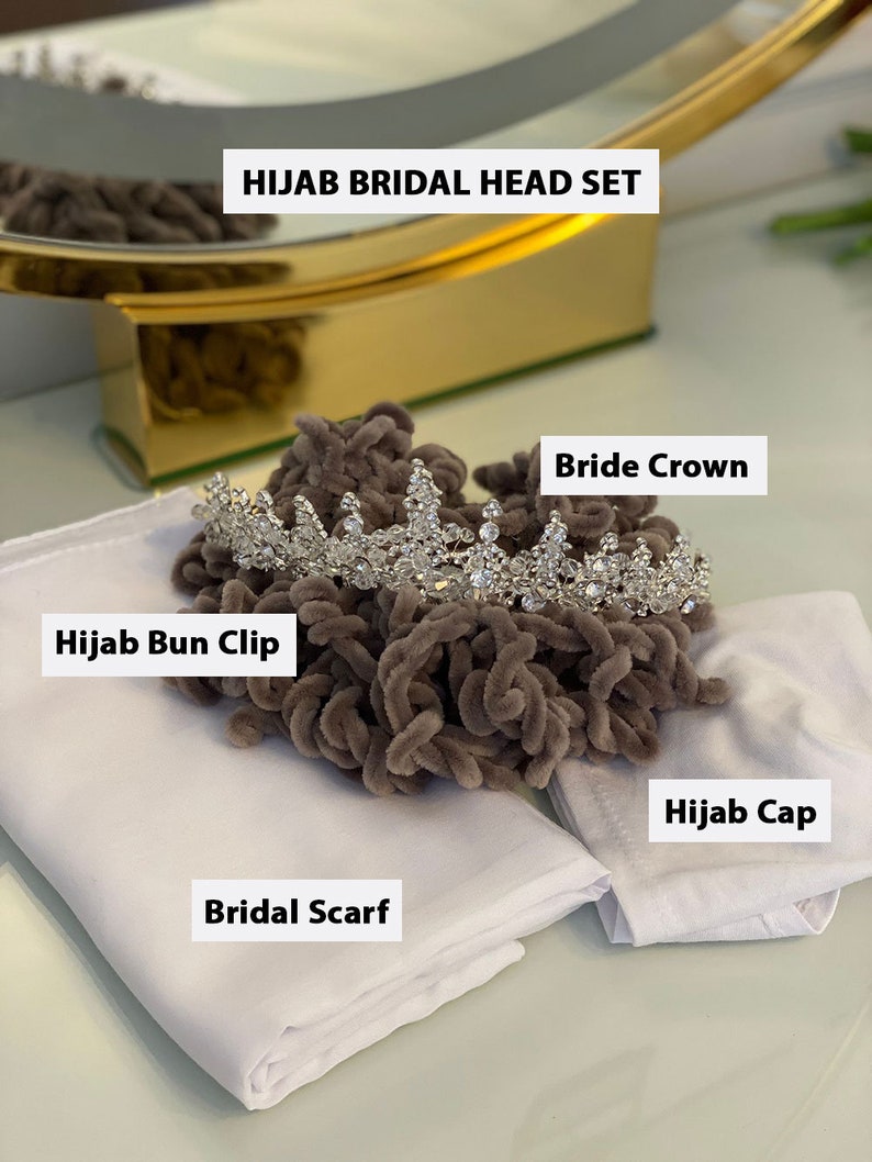 PART6 Lace Veils / Hijab Head Set, Cathedral Veil, Long Veil, Beaded Lace Veil, Bridal Head Set, Muslim Bride Head Set, Hijabi Wedding Veil Only Hijab Head Set