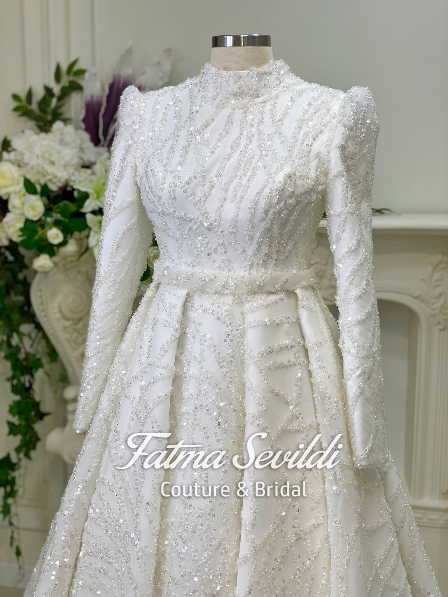Hijab Wedding Dress Elegant Muslim Wedding Dress Beaded Lace - Etsy