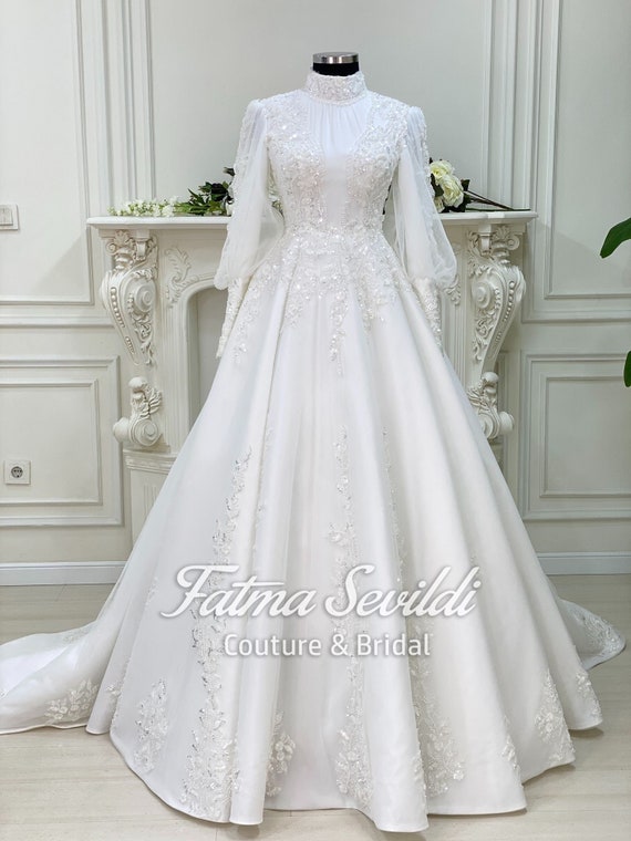 Long Sleeve Lace Muslim Wedding Dress Long Sleeve Lace Muslim Wedding Dress