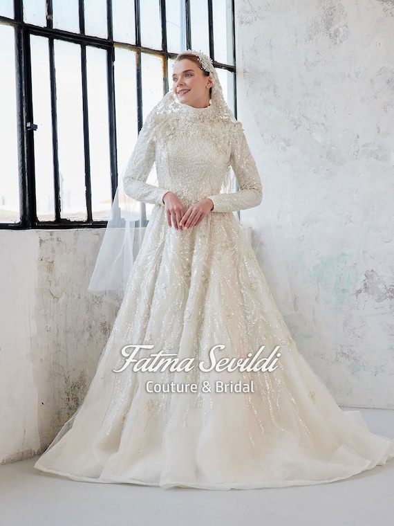 Long Sleeve Lace Muslim Wedding Dress Long Sleeve Lace Muslim Wedding Dress