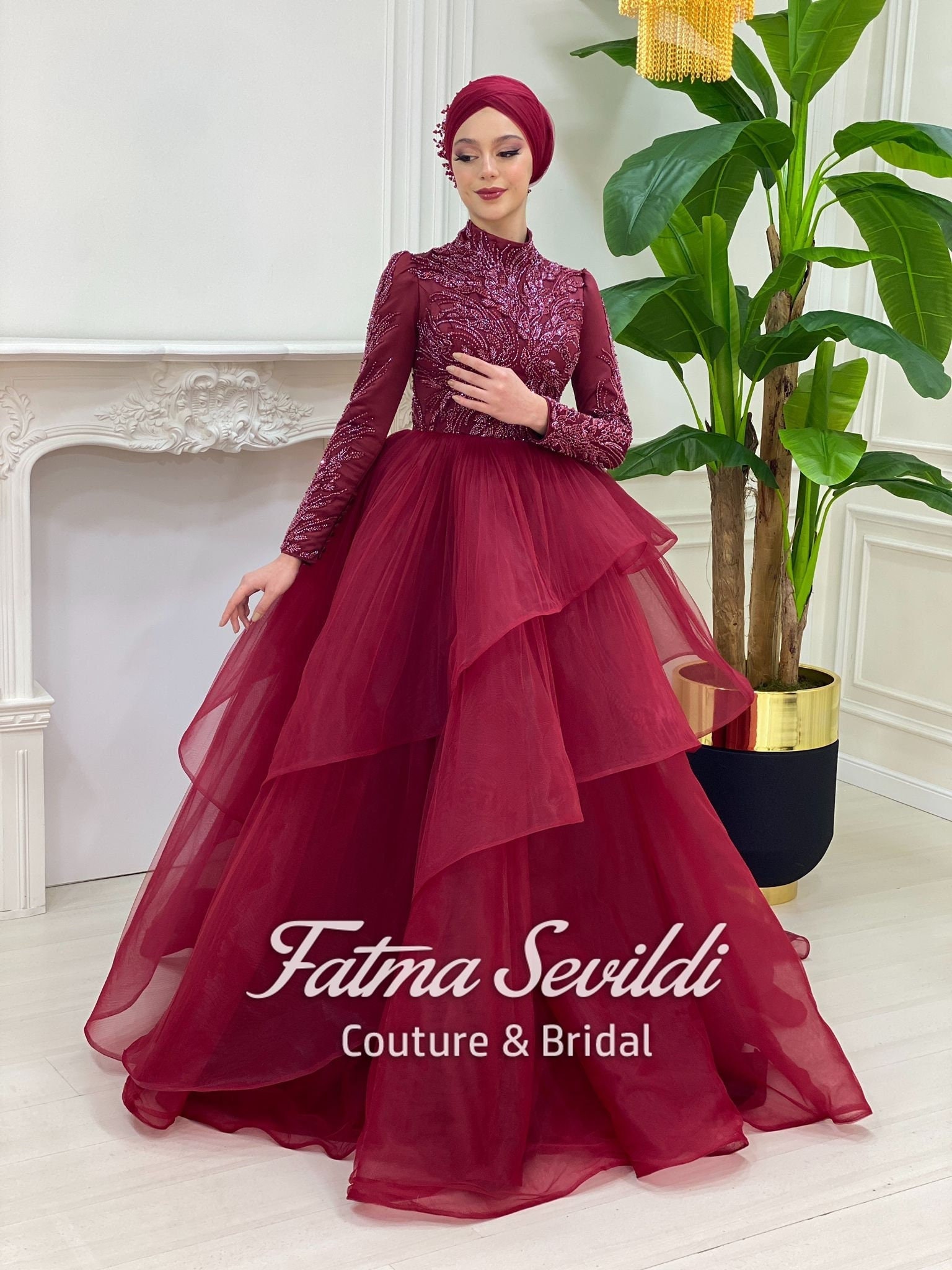 Muslim Evening Dress Lace Henna Dress 