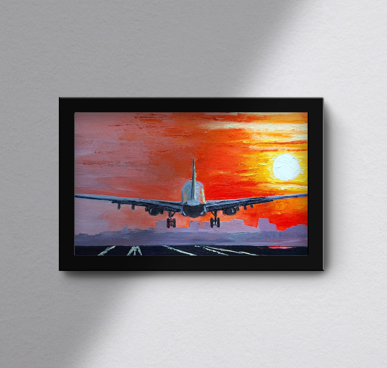 Airplane Painting Oil Original Art Aviation Wall Art Pilot Etsy