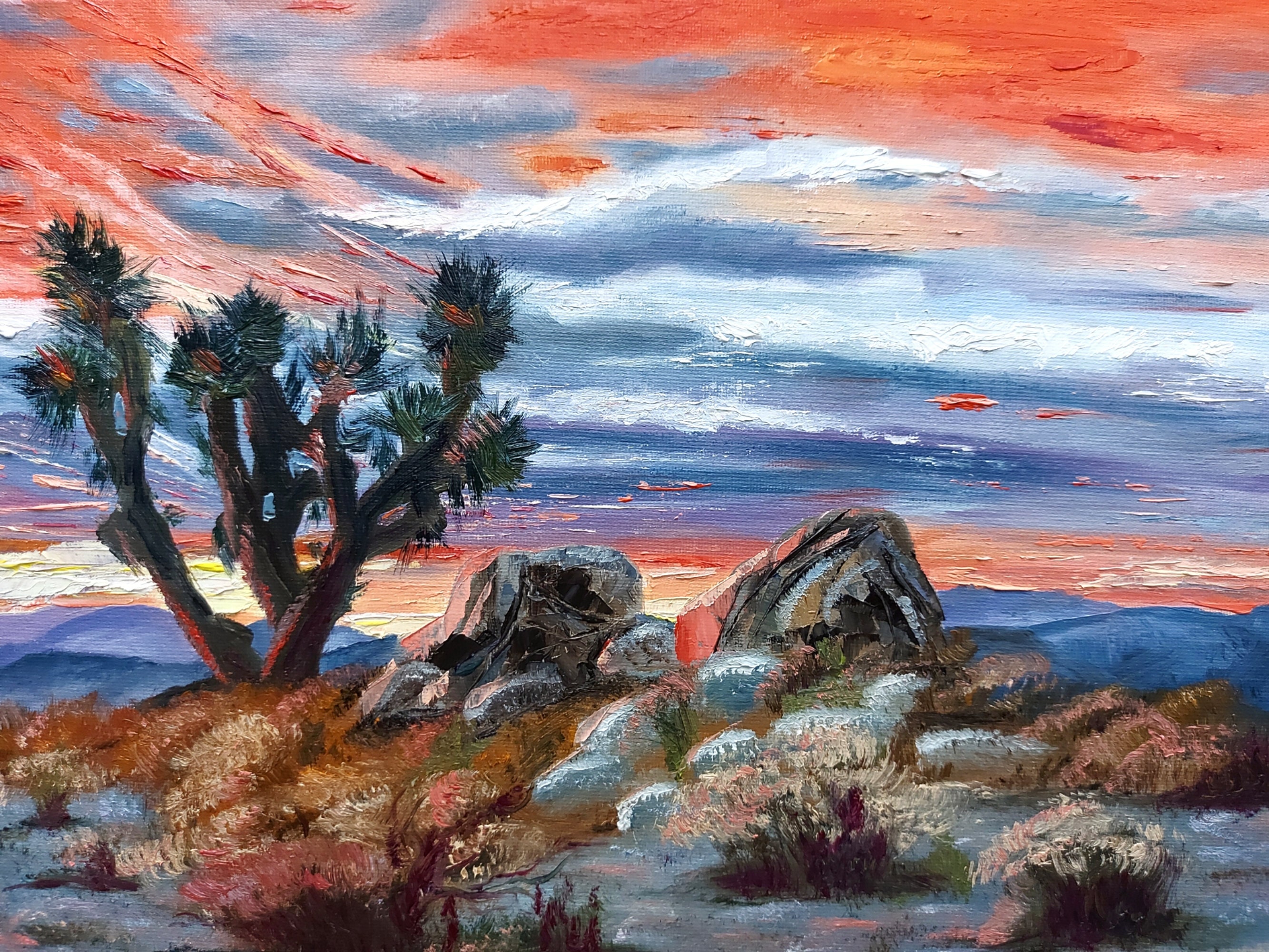 Joshua Tree Painting Original Oil National Park Artwork Desert Etsy