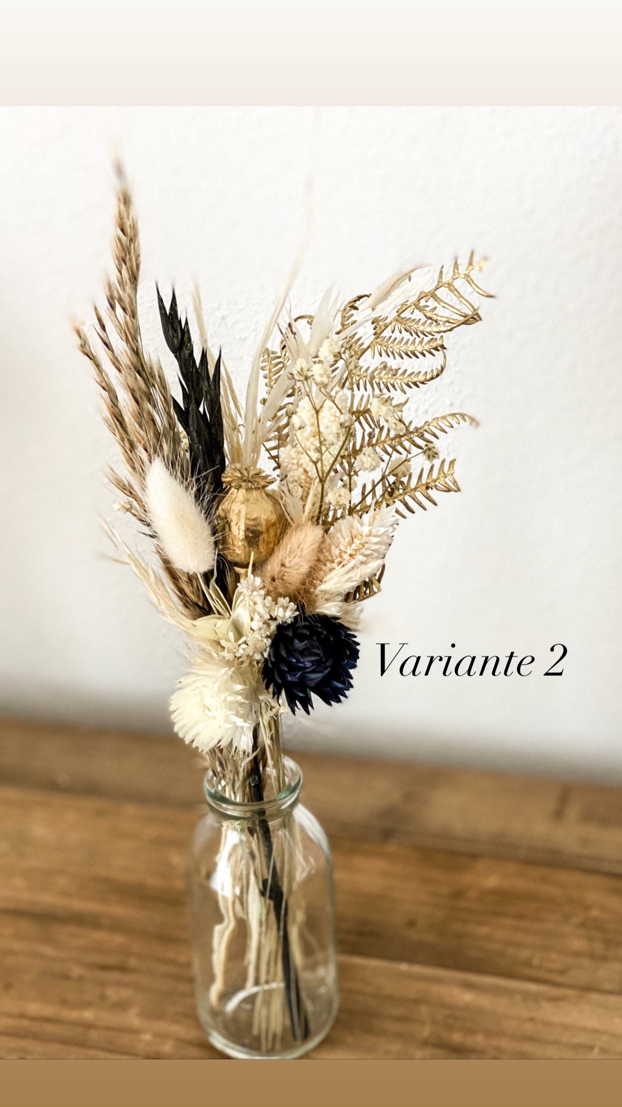 PIKADINGNIS Dried Flower Arrangement with Vasedried Flower Bouquet with  Vase Dried Flowers with Stems (Style 5) 