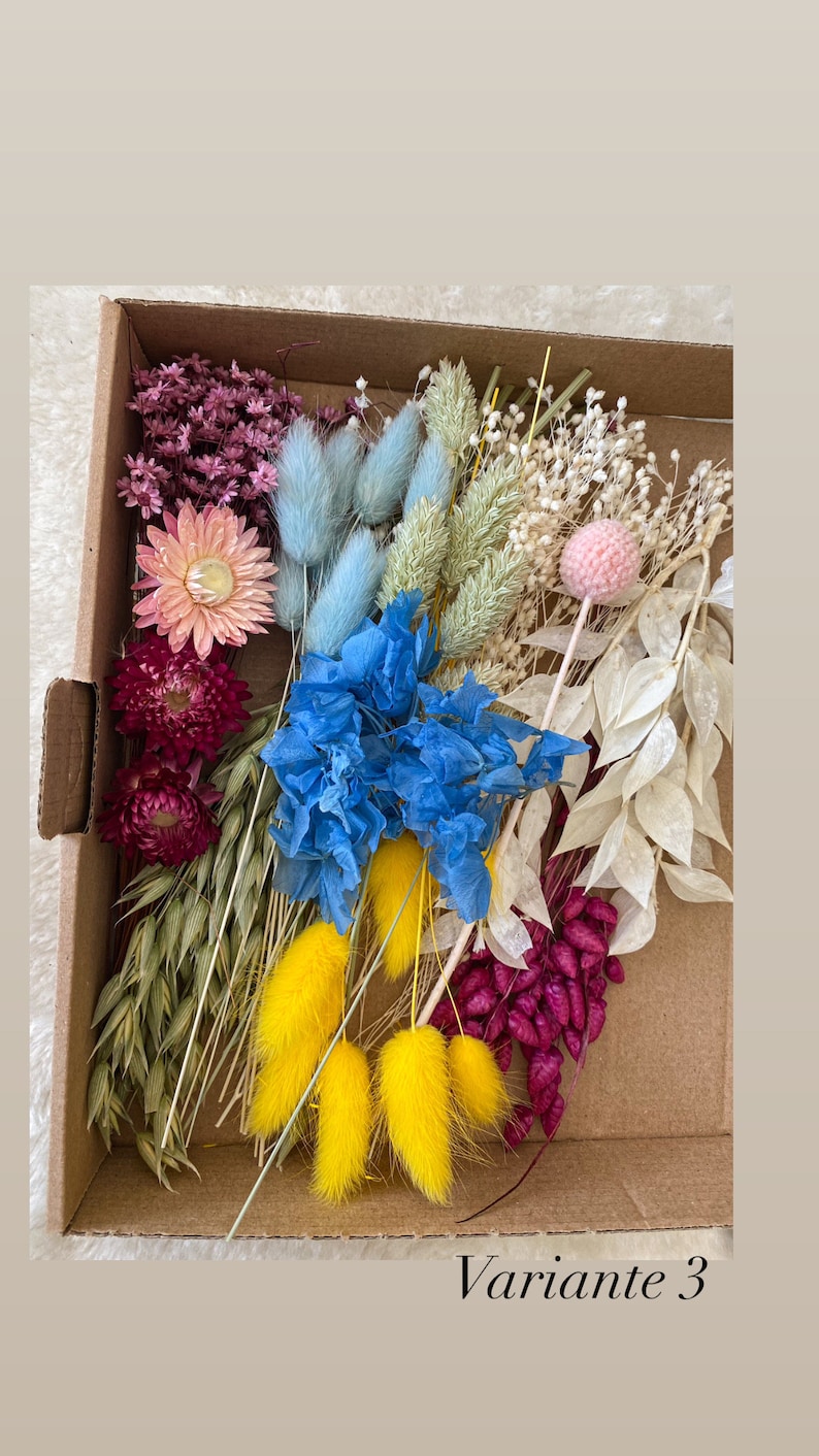 Kit de fleurs séchées DIY Prairie de fleurs romantique , bouquet de fleurs séchées DIY, couronne