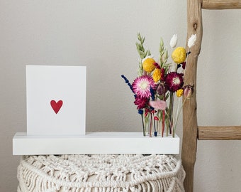 Flowerboard, Flowergram as a card holder with dried flowers Wooden bar with flowers, Mother's Day, birthday, wedding