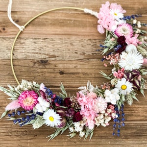 Dried flower wreath “romantic spring meadow” in different sizes