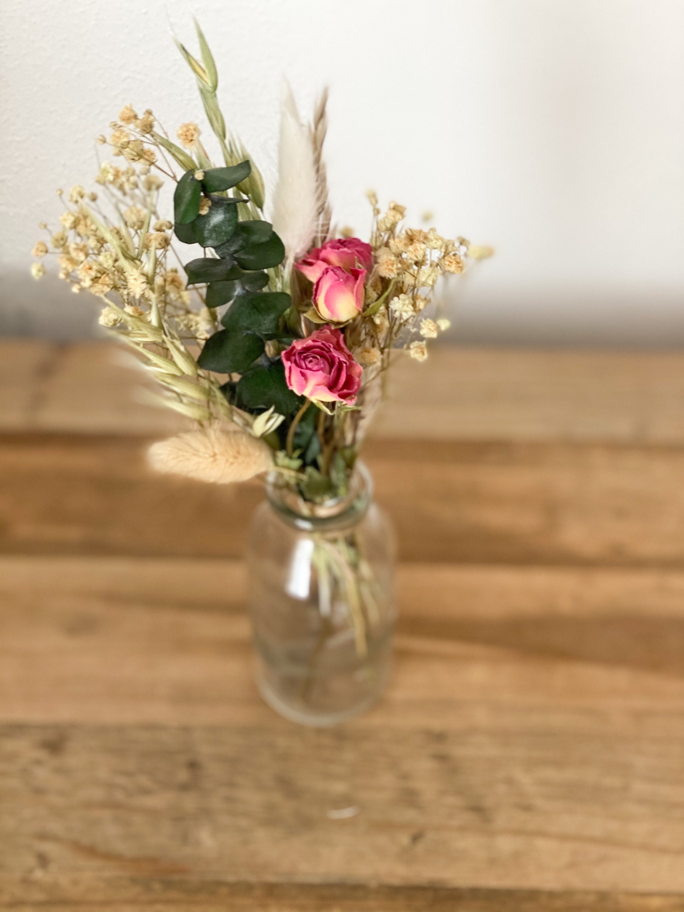 Small Bouquet of Dried Flowers With Vase in Different Colors Etsy
