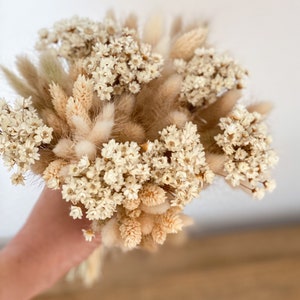 Lagurus, Phalaris, Glixia natural, Marcela dried flowers, dried flower bouquet in boho style