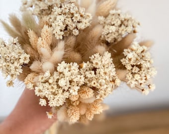 Lagurus, Phalaris, Glixia natur, Marcela Trockenblumen, Trockenblumenstrauß im Boho Style