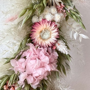DIY Trockenblumen DIY-Set rosa Blumenwiese, DIY-Trockenblumenstrauß, Trockenblumenkranz in Rosa, Weiß, Grün Bild 2