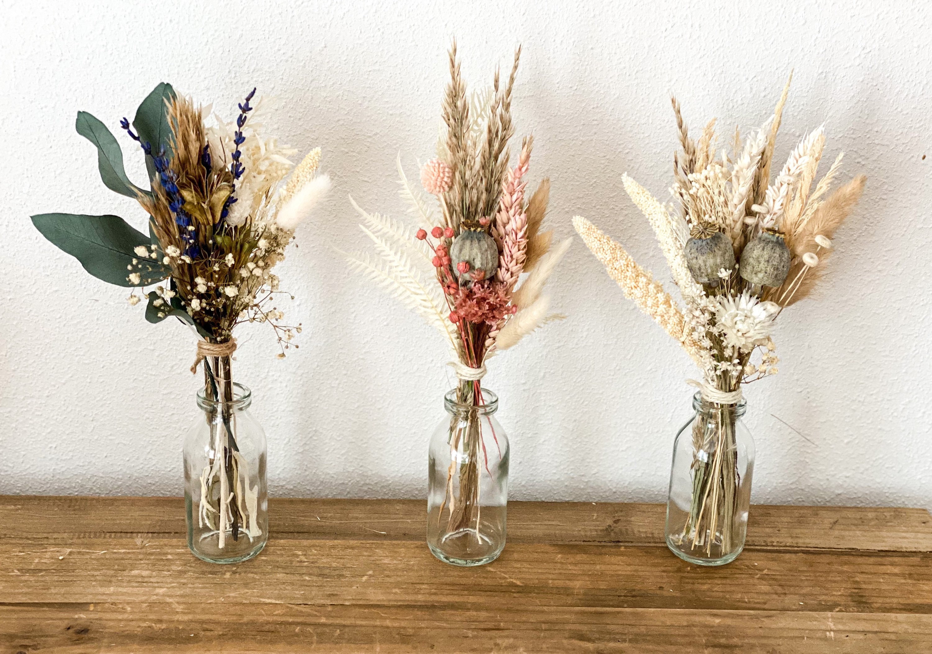 PIKADINGNIS Dried Flower Arrangement with Vasedried Flower Bouquet with  Vase Dried Flowers with Stems (Style 5) 