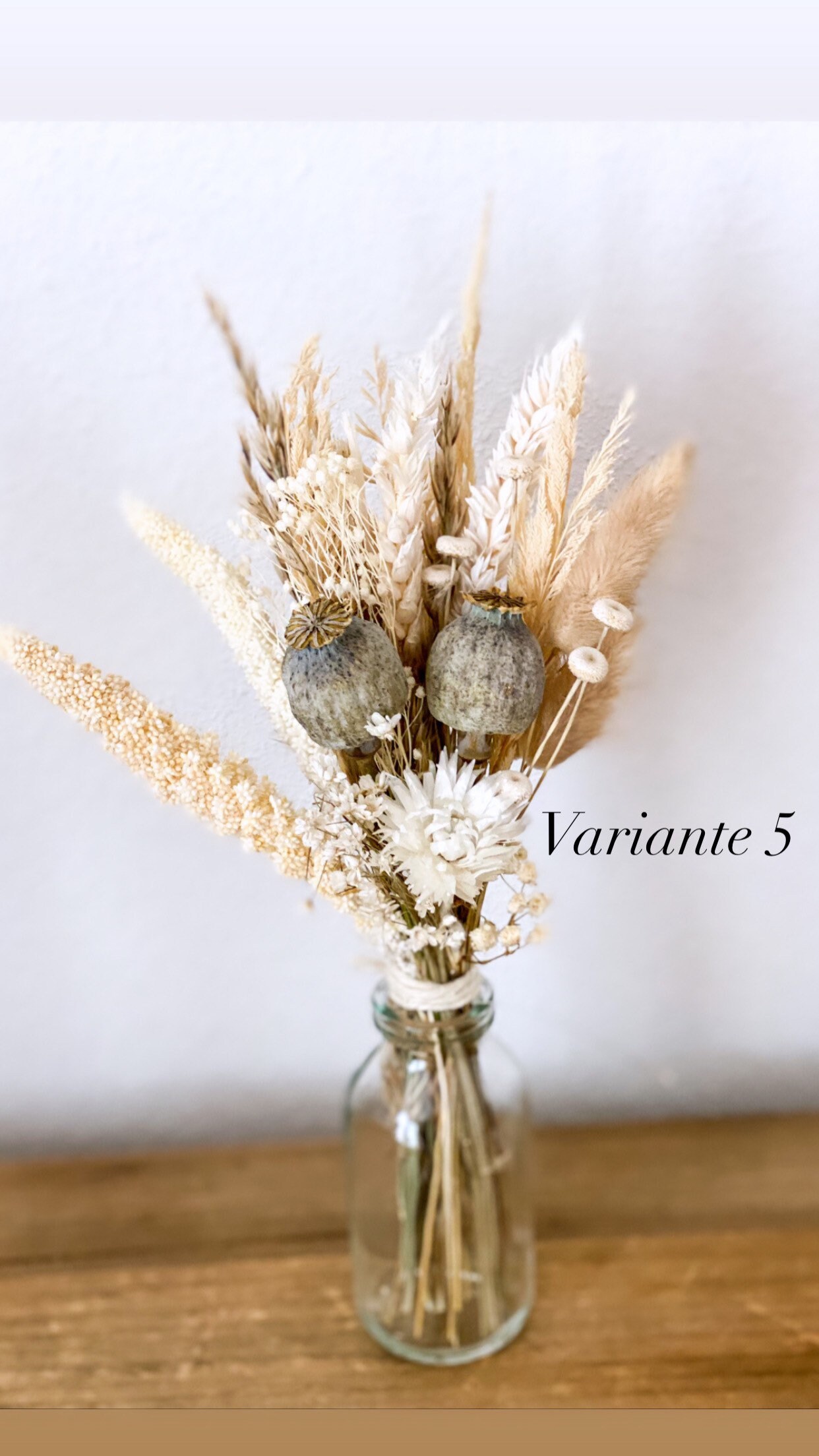 10 Pack Mini Dried Flower Bouquet 6.3'' Pink Sage White Wheat Dried Flowers  for Vase DIY Craft Photo Props Card Decor Bohemian Wedding Dried Flowers