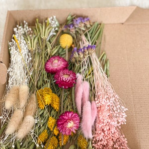 DIY dried flowers DIY set &quot;natural Flowers&quot;, DIY dried flower bouquet, dried flower wreath in pink, white, burgundy, green