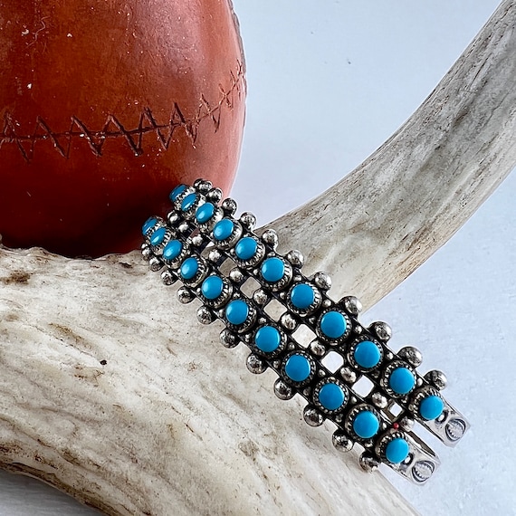 Vintage Native American Double Row Snake Eye Bracelet 24