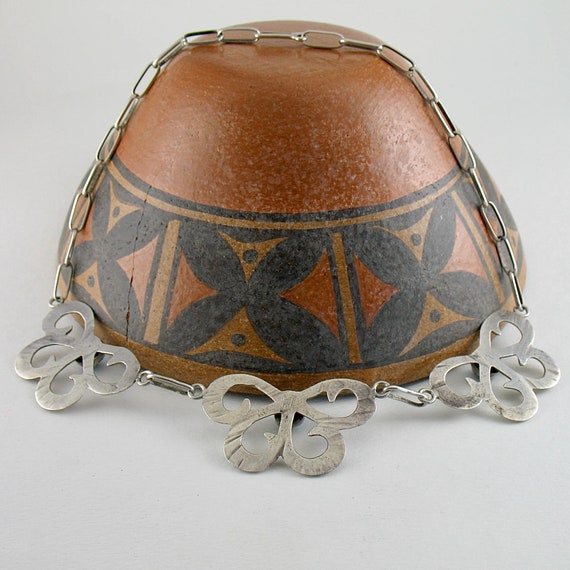 Vintage Native American Handcast Necklace Sterlin… - image 7