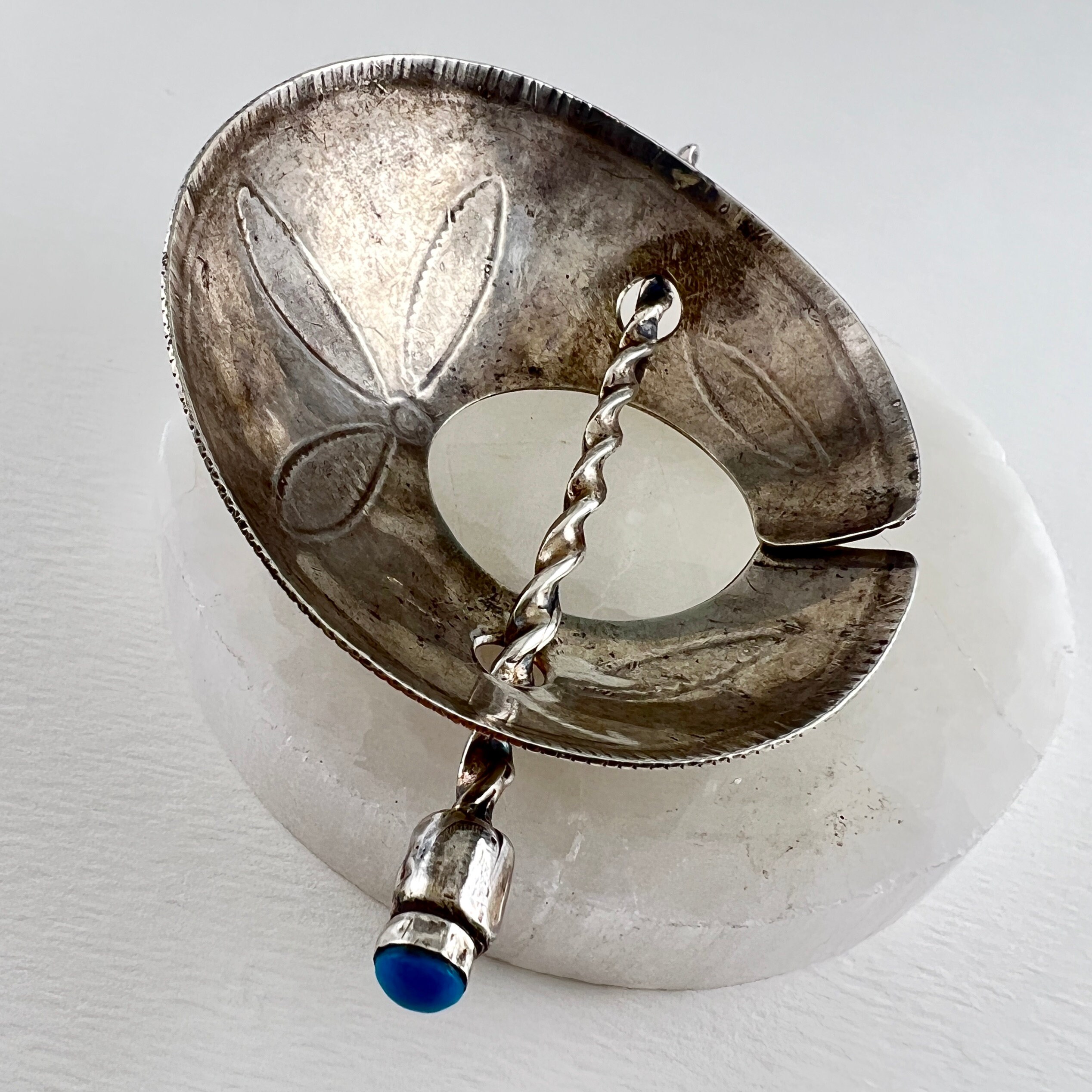 Vintage Navajo Sterling Turquoise Hair Barrette Ponytail Native American SS423 Best Vintage Native American Navajo Larry Moses Begay  main image 3