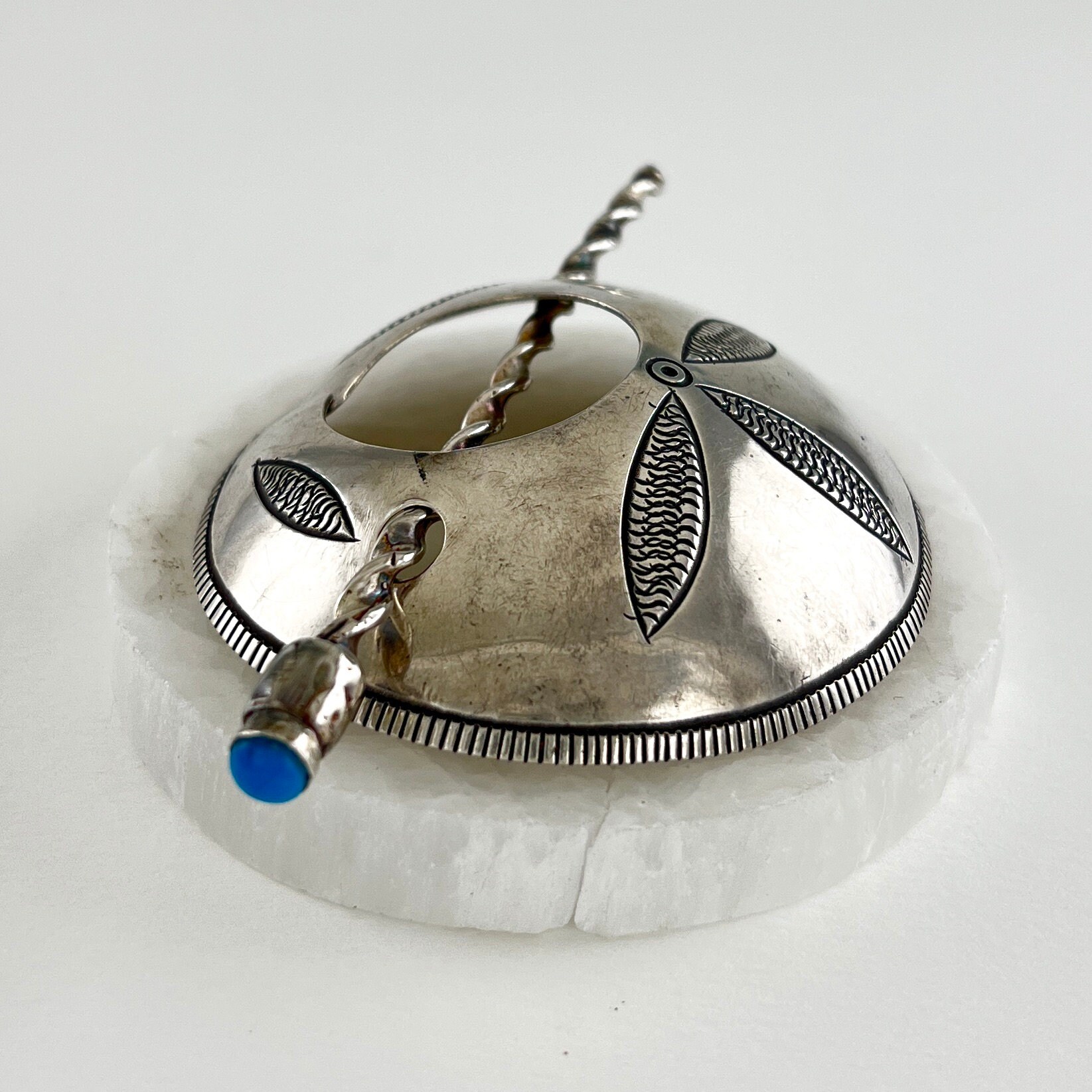 Vintage Sterling Silver Ponytail Holder: Native American  display picture 1