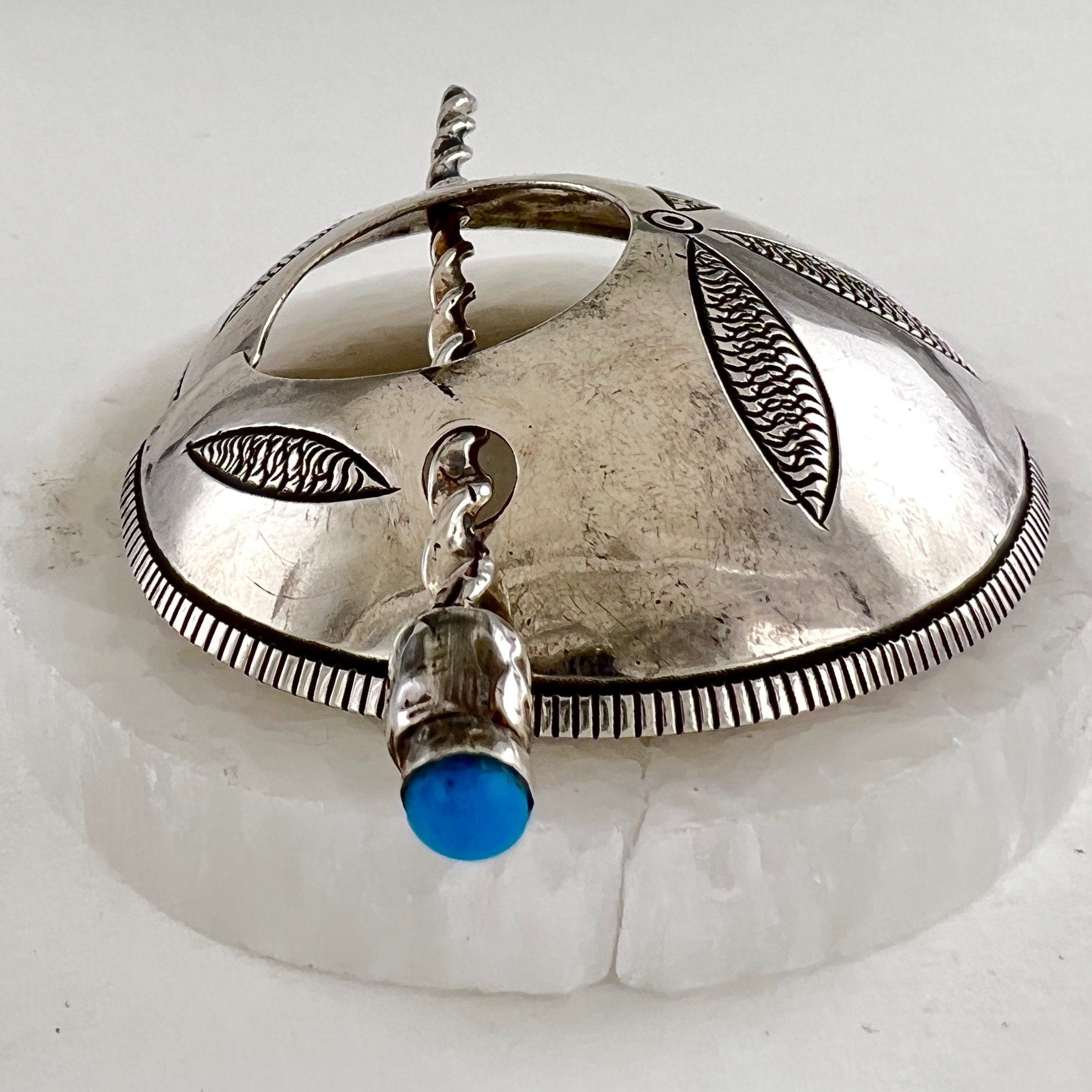 Vintage Sterling Silver Ponytail Holder: Native American  display picture 2