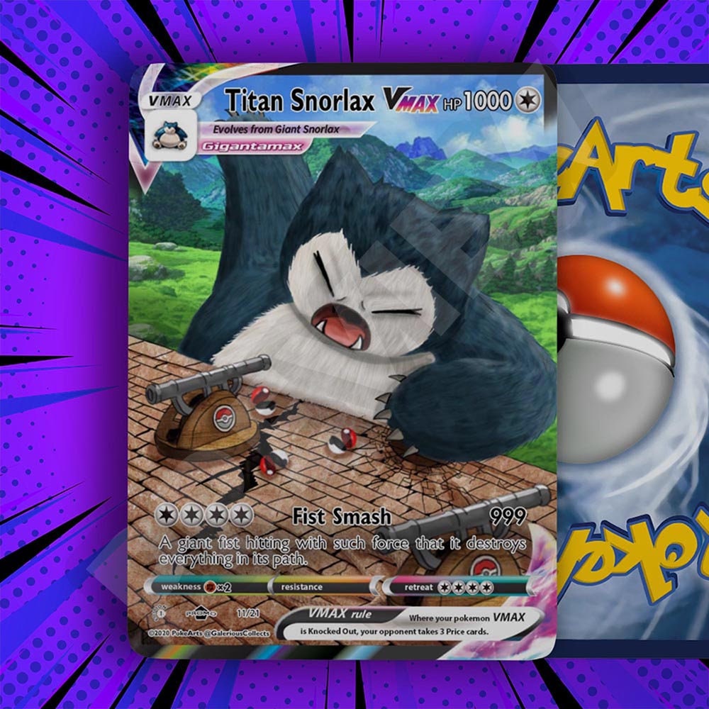 Holo Titan Snorlax VMAX 1st Edition Full Art Custom Pokemon Etsy