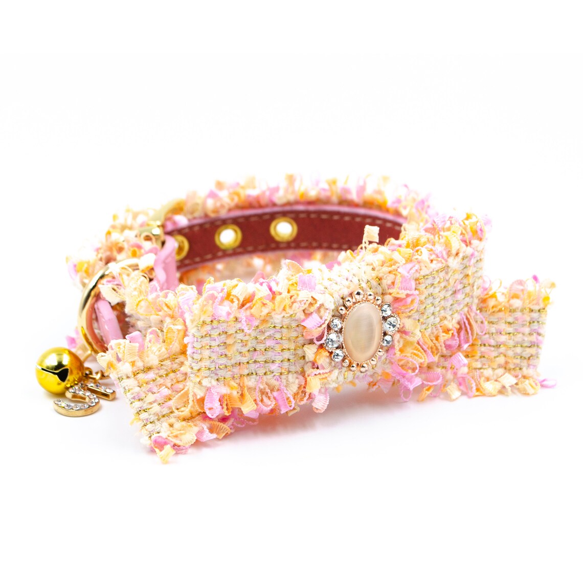 Chanel Style Dog Pink Collar with Leash Size S Etsy