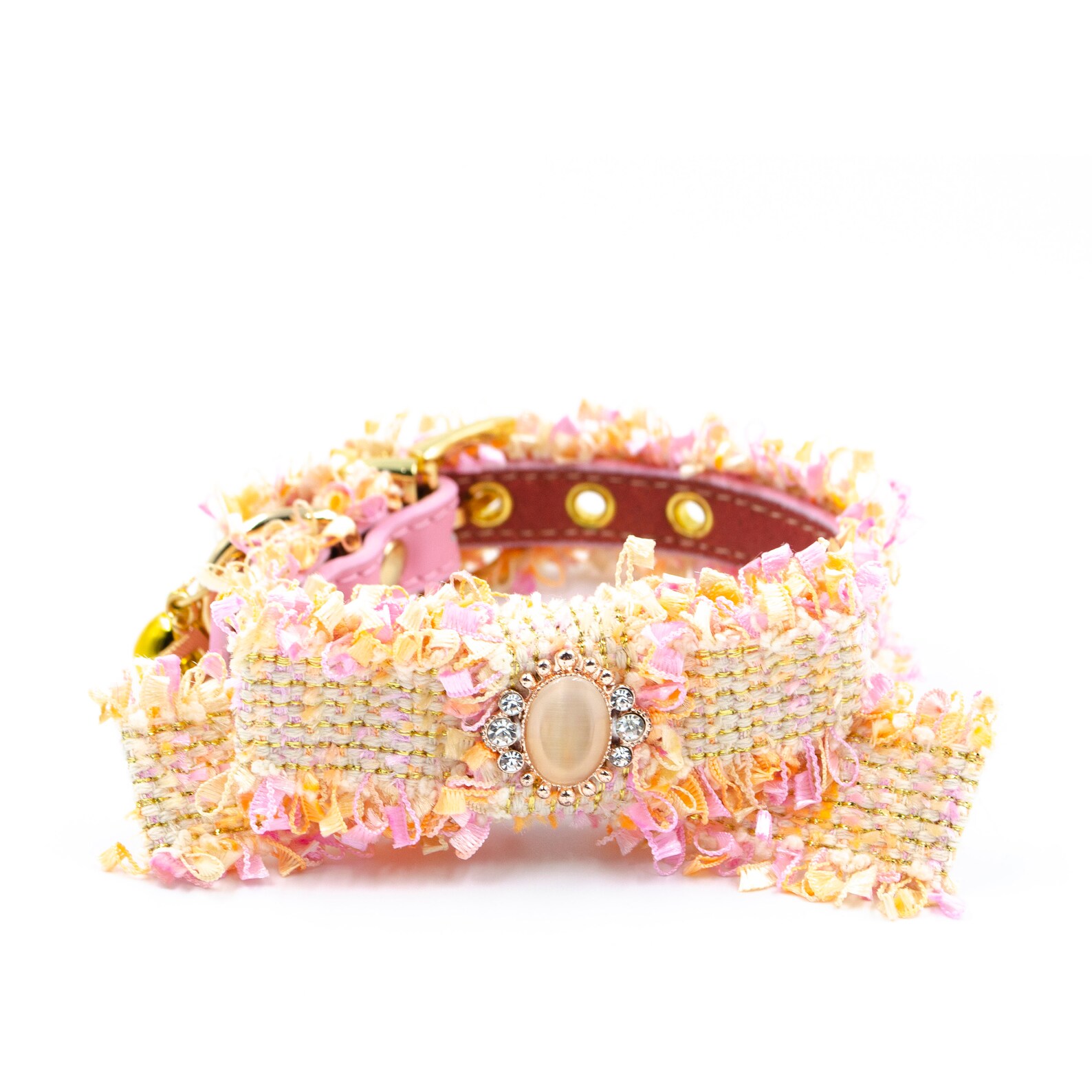 Chanel Style Dog Pink Collar with Leash Size S Etsy