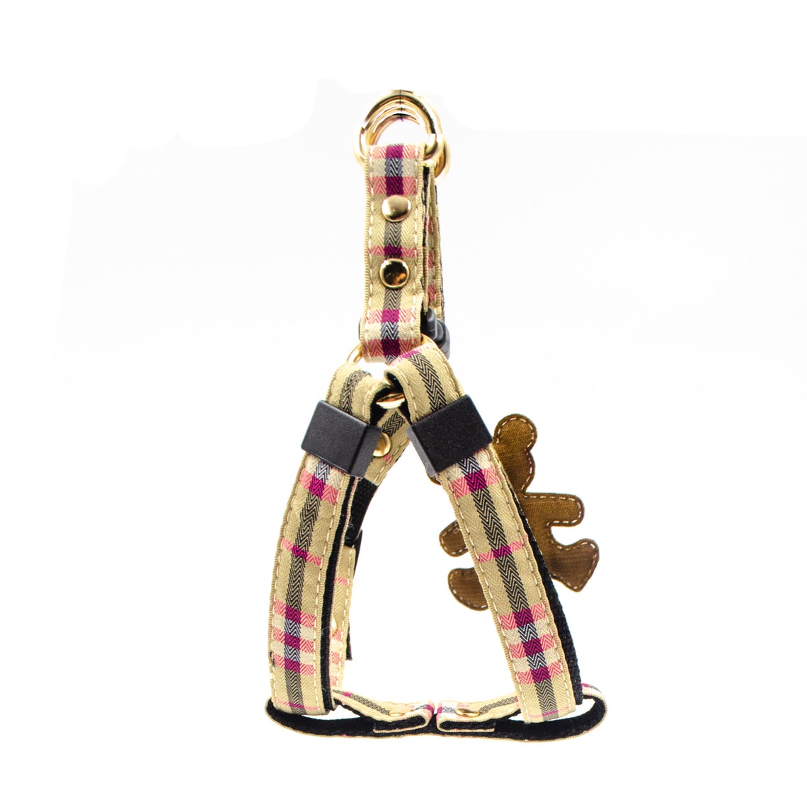 Burberry Style Dog Beige Tartan Harness with Leash Size S Etsy