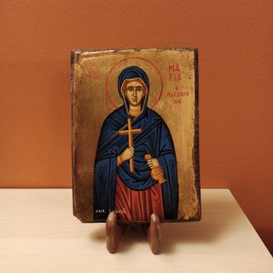 Mary Magdalene ( Μαρία η Μαγδαληνή) hand painted Greek Orthodox Byzantine icon.