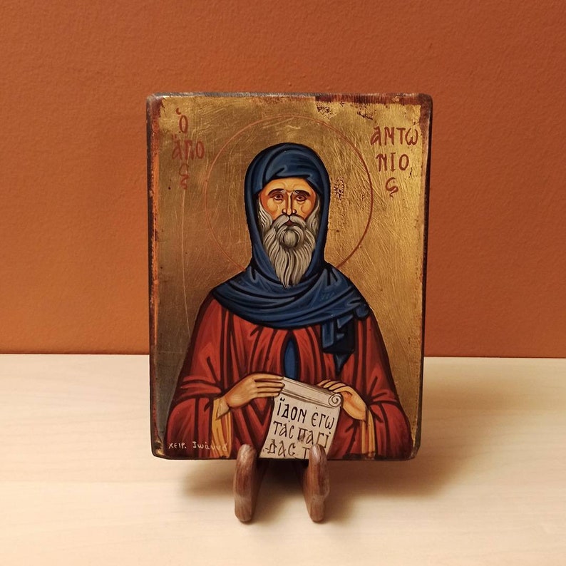 Saint Anthony or Antony the Great ( Ο Μέγας Αντώνιος ) Hand Painted ...
