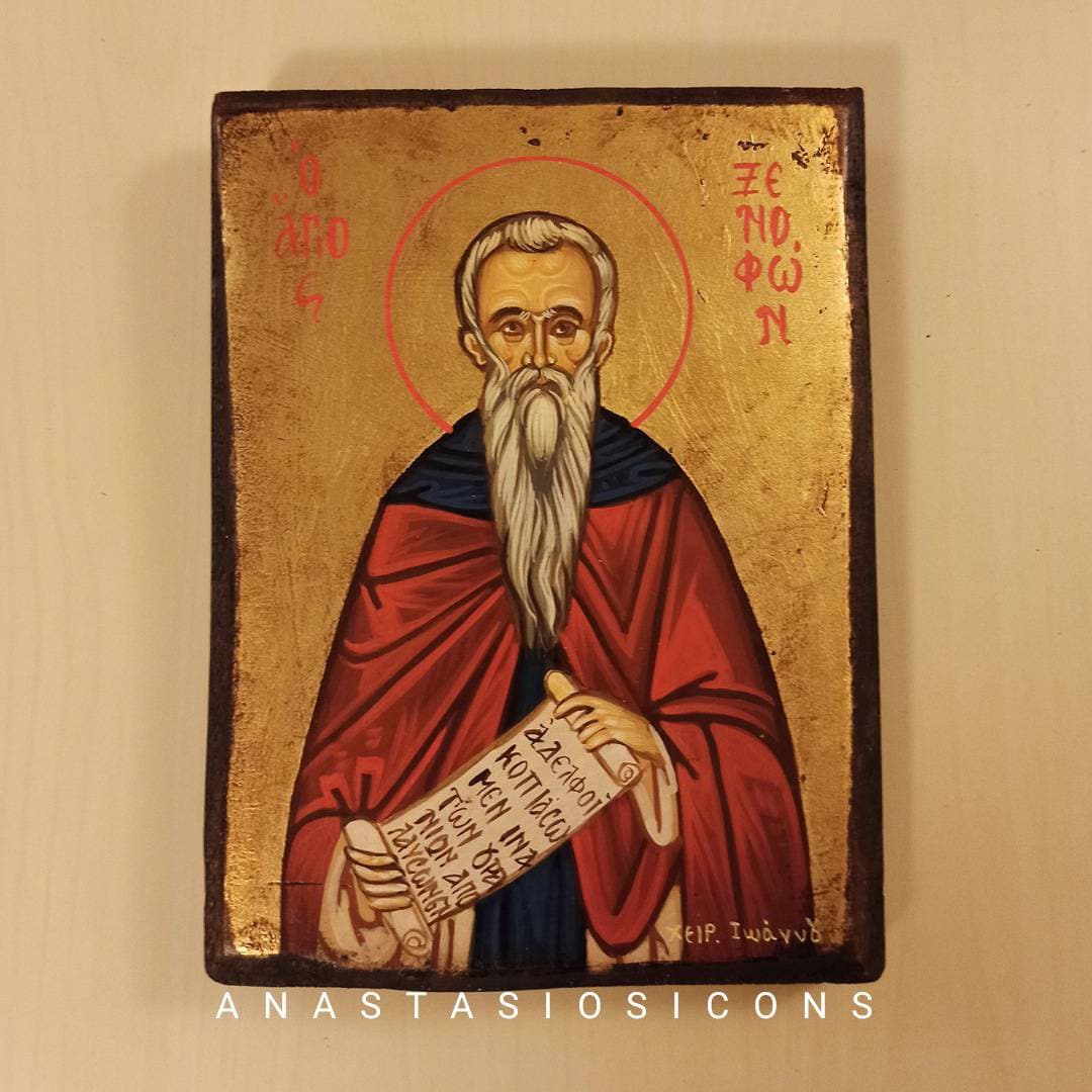 Saint Xenophon Άγιος Ξενοφώντας Hand Painted Greek Orthodox Etsy